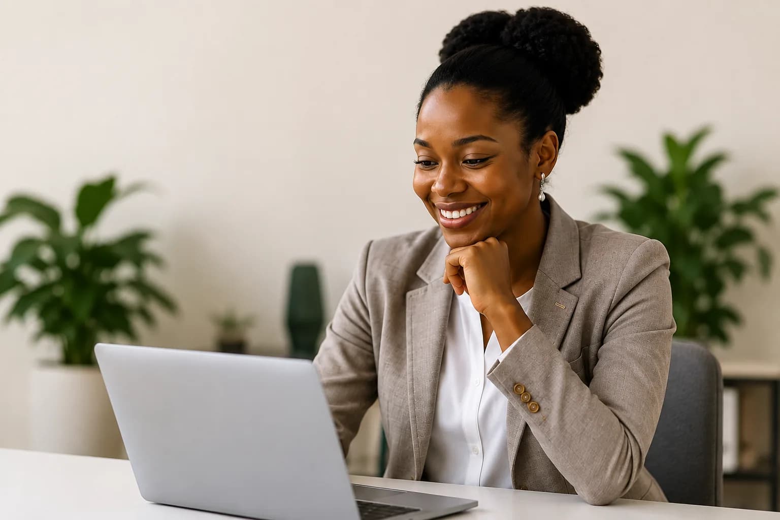 A member reading her Leadway Health results